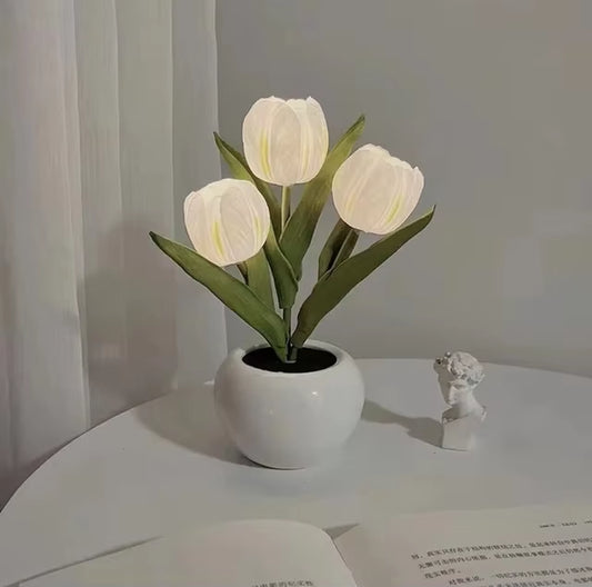 LED Tulip Lamp Night Simulation Flower Atmosphere Desk Light Room Table Decoration Lamp Gift for Girl Friend