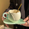 Ceramic Tulip Cups Mug Saucers Suits with Tray Flower-Shaped Coffee Cups Saucers, Lovely Drink Cups